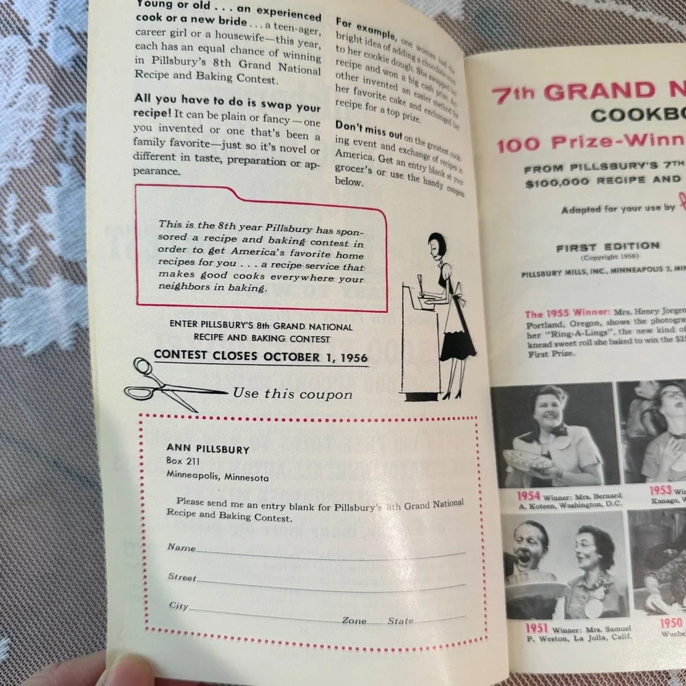 Pillsbury Cookbook 7th Grand National 1956 Multi Good Prize Winning Recipes